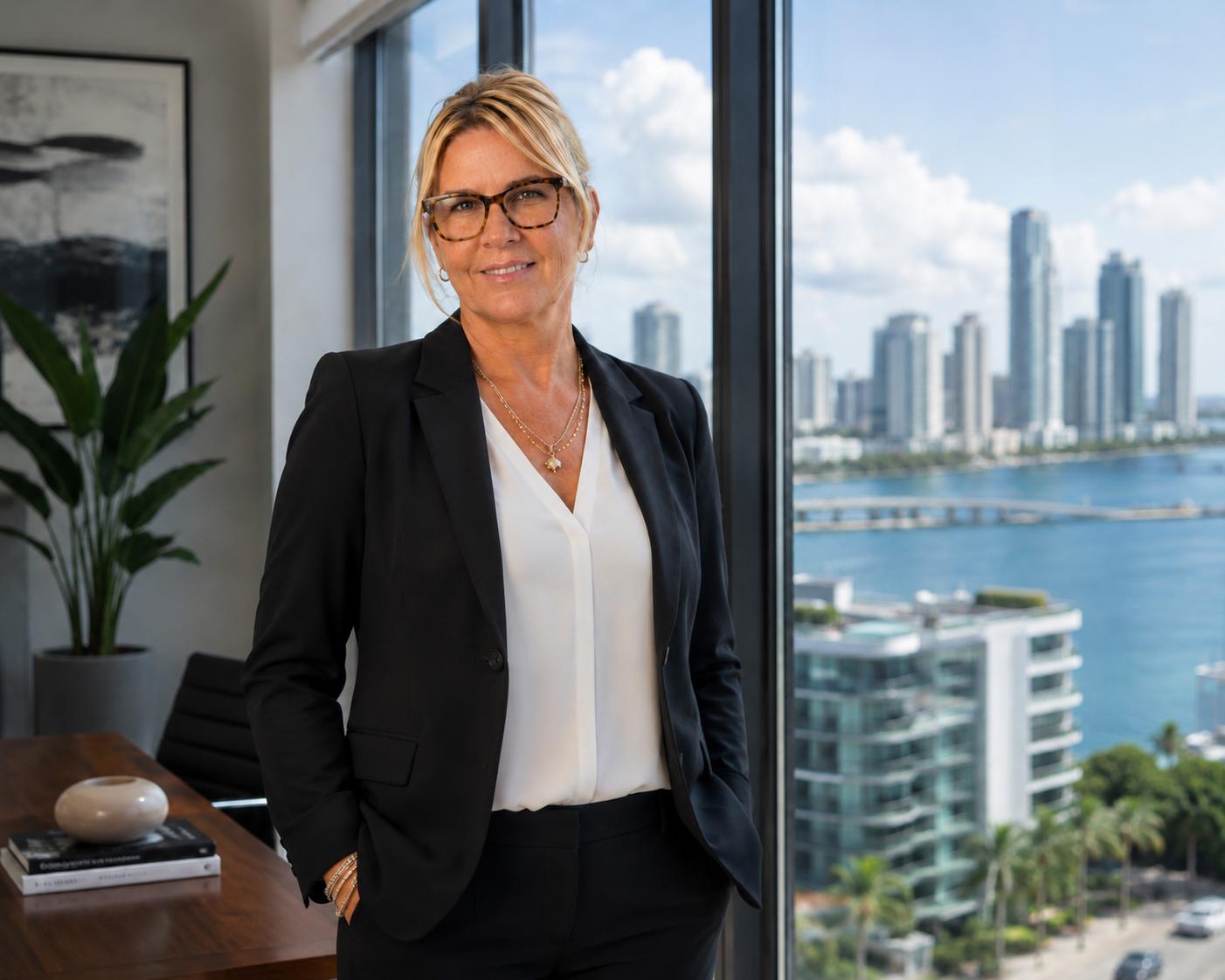 Lorena Guardamagna in a Miami office